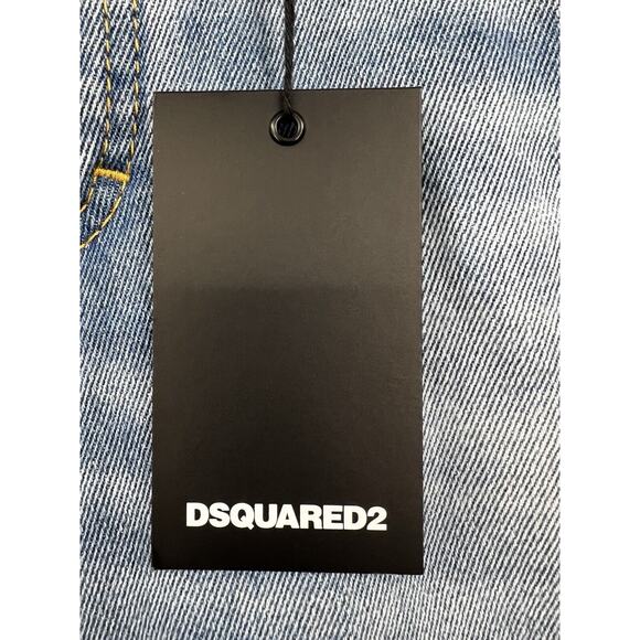 DSQUARED2 Jeans Womens Jennifer Cropped Low Rise‎ Blue Button Fly Size 38 4 6 - Picture 3 of 14